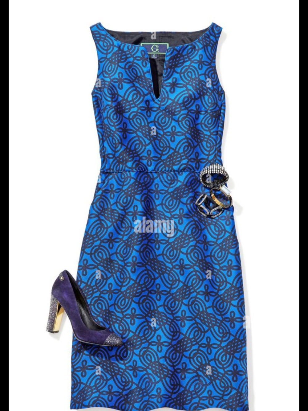 C. Wonder Blue Navy Silk Blend Sleeveless Midi Sheath Dress Women’s 6